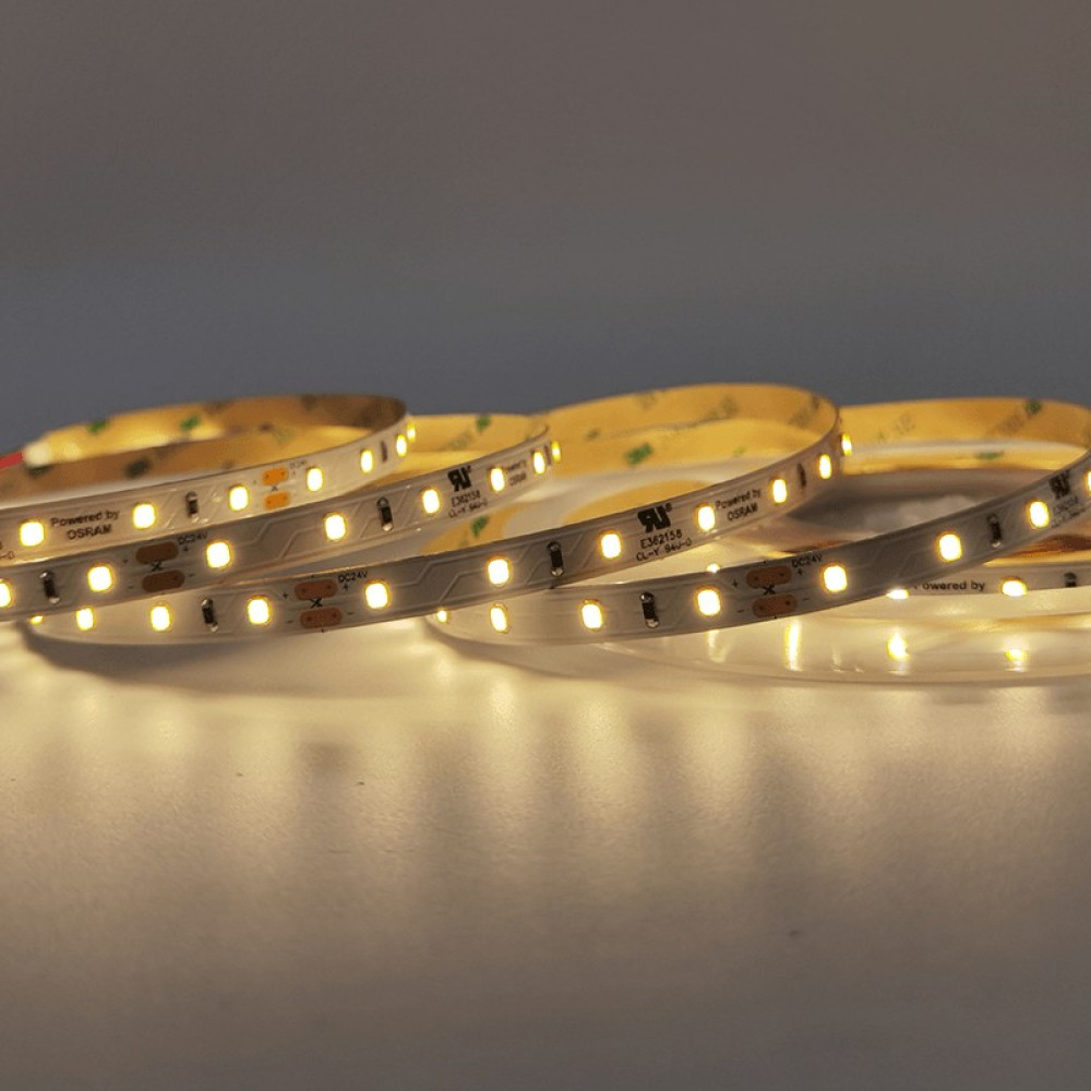 LED SMD STRIP 24V DC 7.2W/M 3000K 800LM/M IP20 8MM CRI80 OSRAM 2835 60LEDS/M 3SDCM 5M REEL 5YRS   -24728030