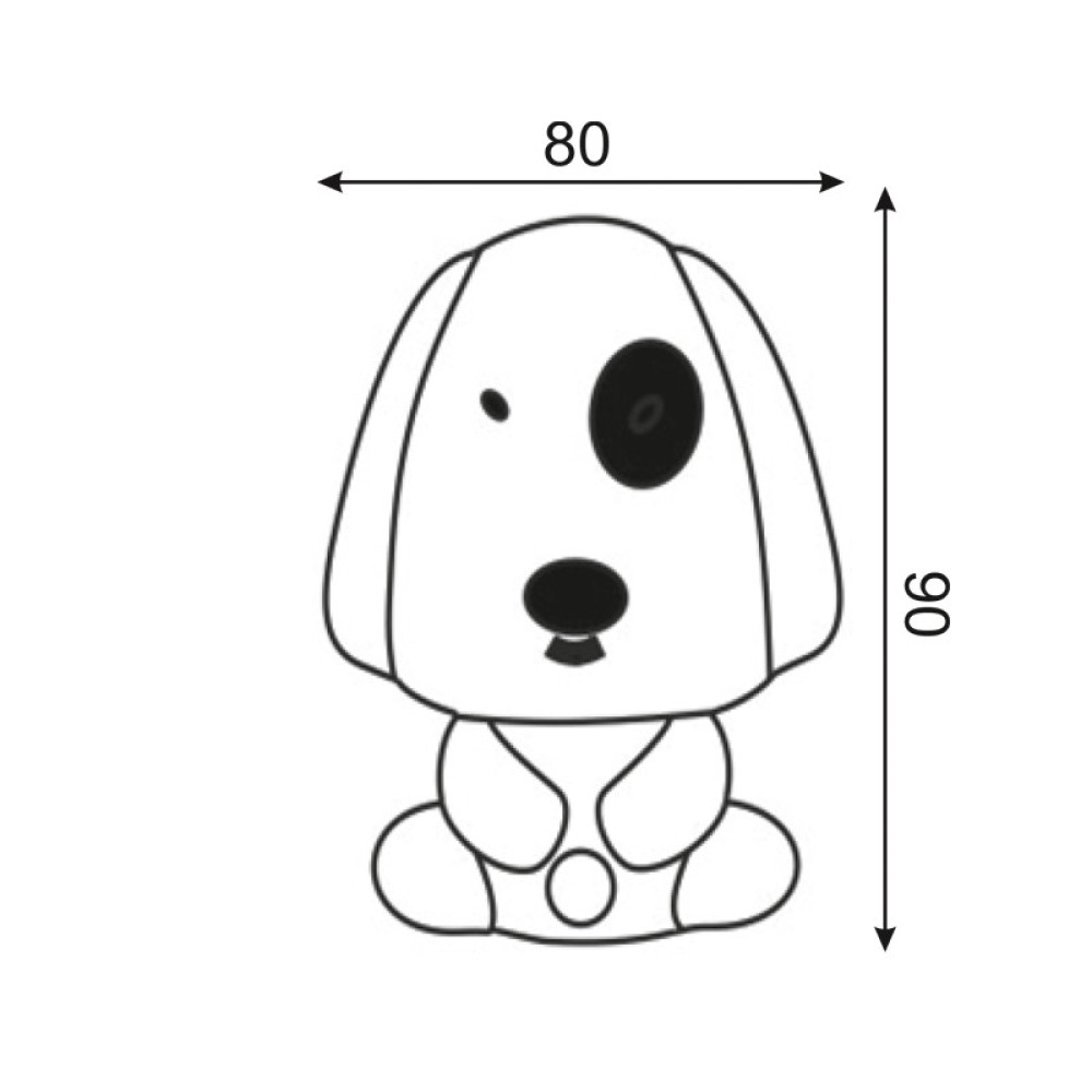 Φωτάκι Νυκτός LED Σκυλάκι Πράσινο 82204LEDGN
