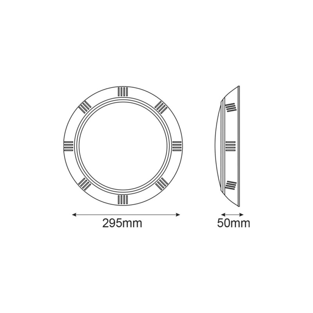 ^LED PLASTIC POOL LUMINAIRE 25W 4000K 2030LM 90° IP68 12V AC/DC  -ALBA25NW