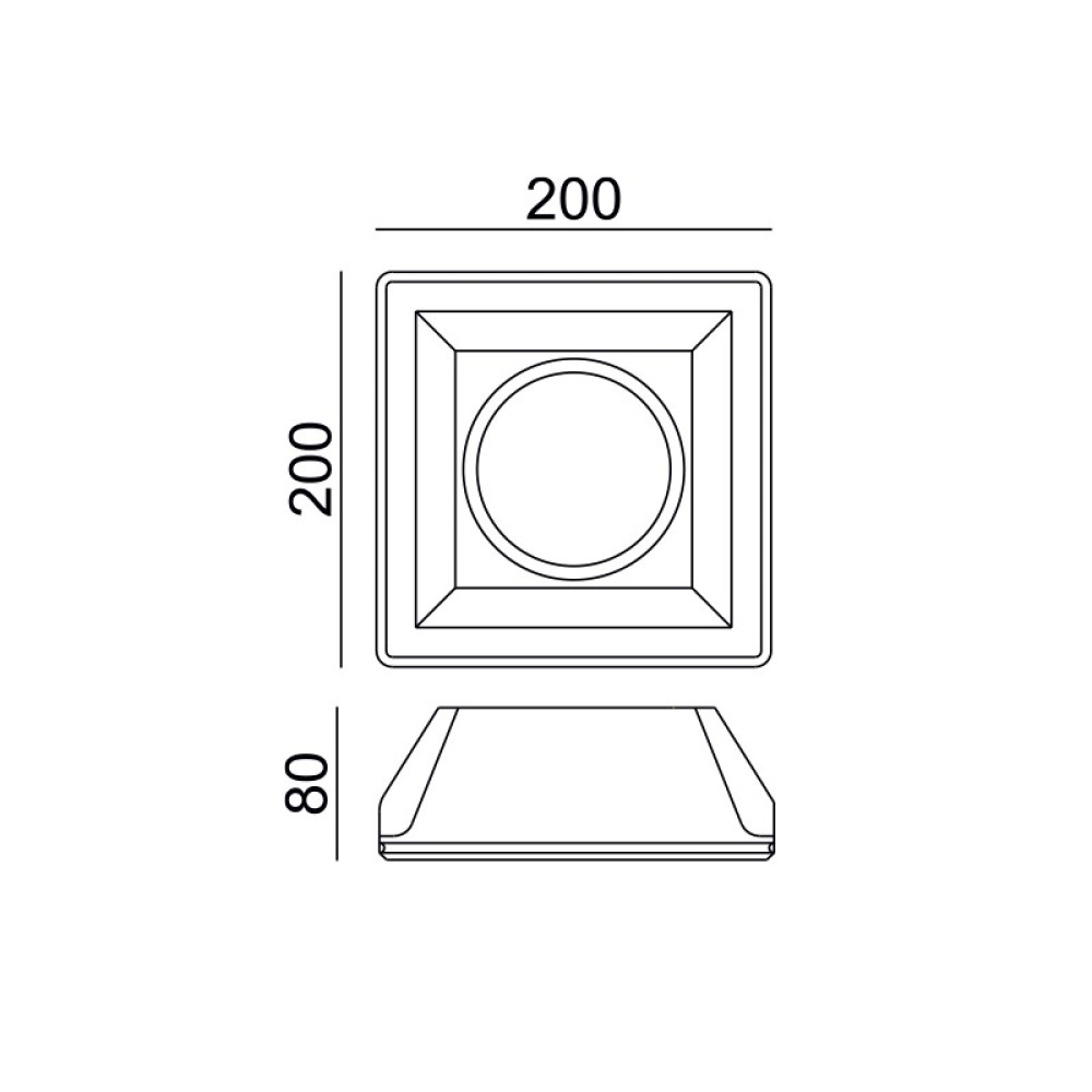 Τετράγωνο Γύψινο Χωνευτό Σποτ Luminaire Abby AR111 GU10 G90161C