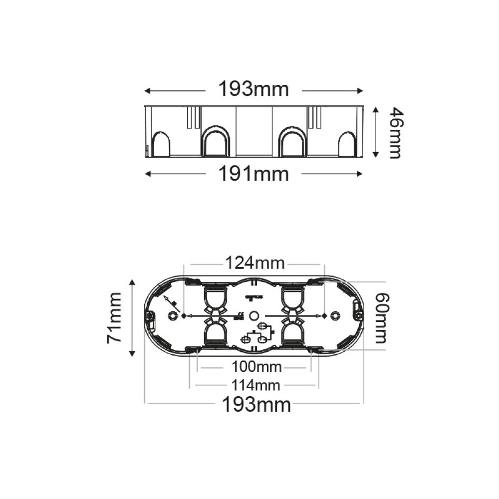 FL.MOUNT.JUNCT.MOLLOW.WALLS BOX 6/7 MODULES  -GR10060