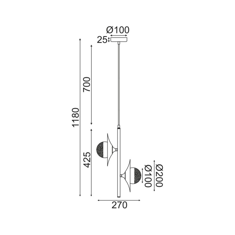 Κρεμαστό Φωτιστικό HYDRA HL4302P27BC