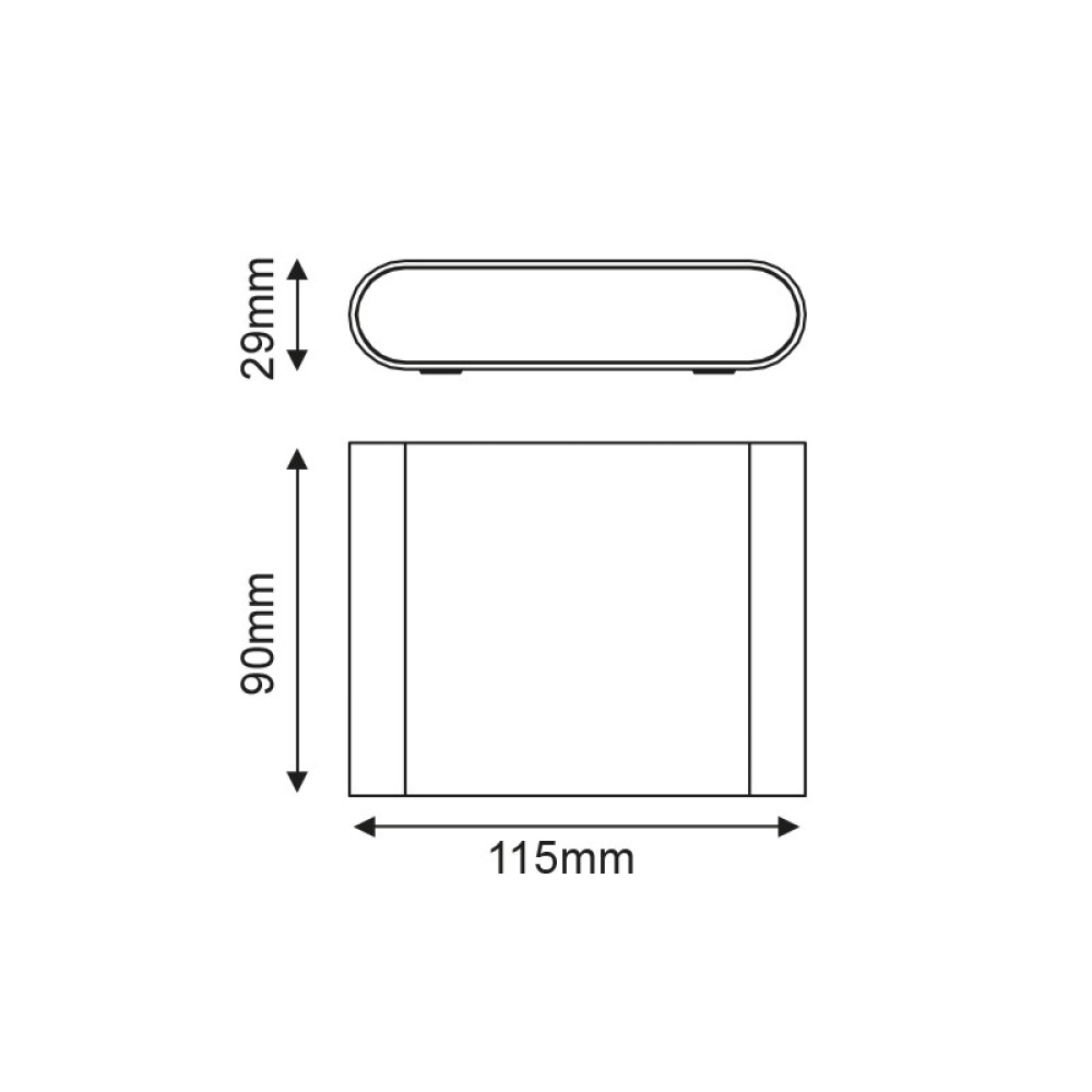 Φωτιστικό Τοίχου LED Maida-S Σκούρο Γκρι LG2631G