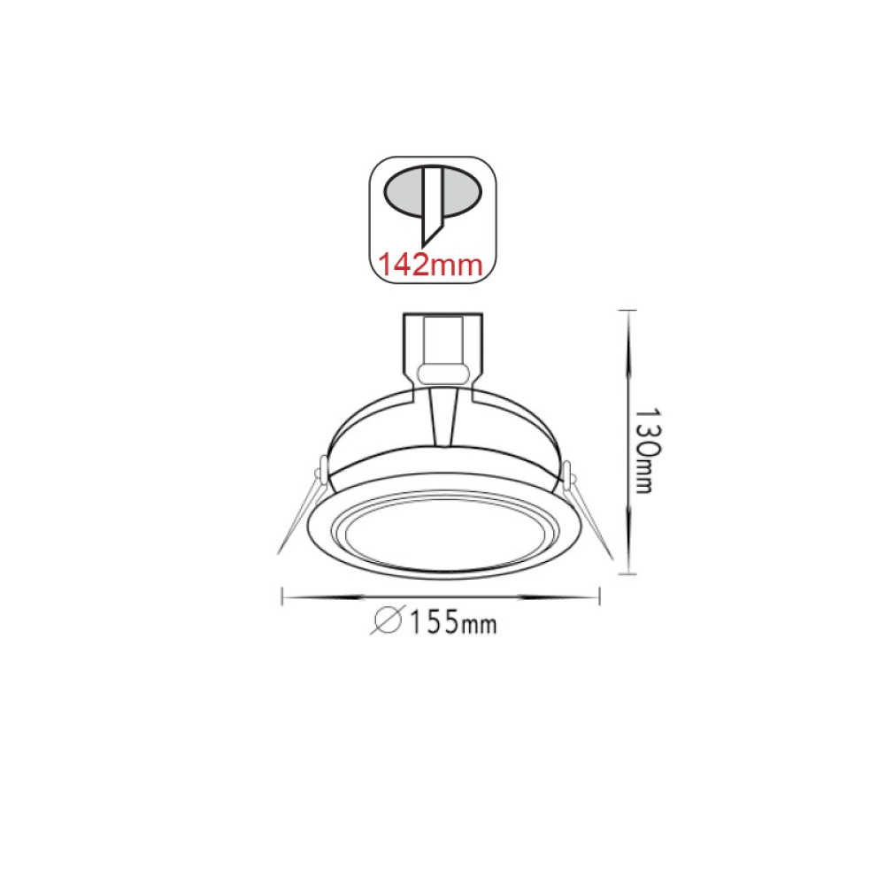 # ΣΠΟΤ G8,5 ΛΕΥΚΟ Φ155  -ME1080TCW