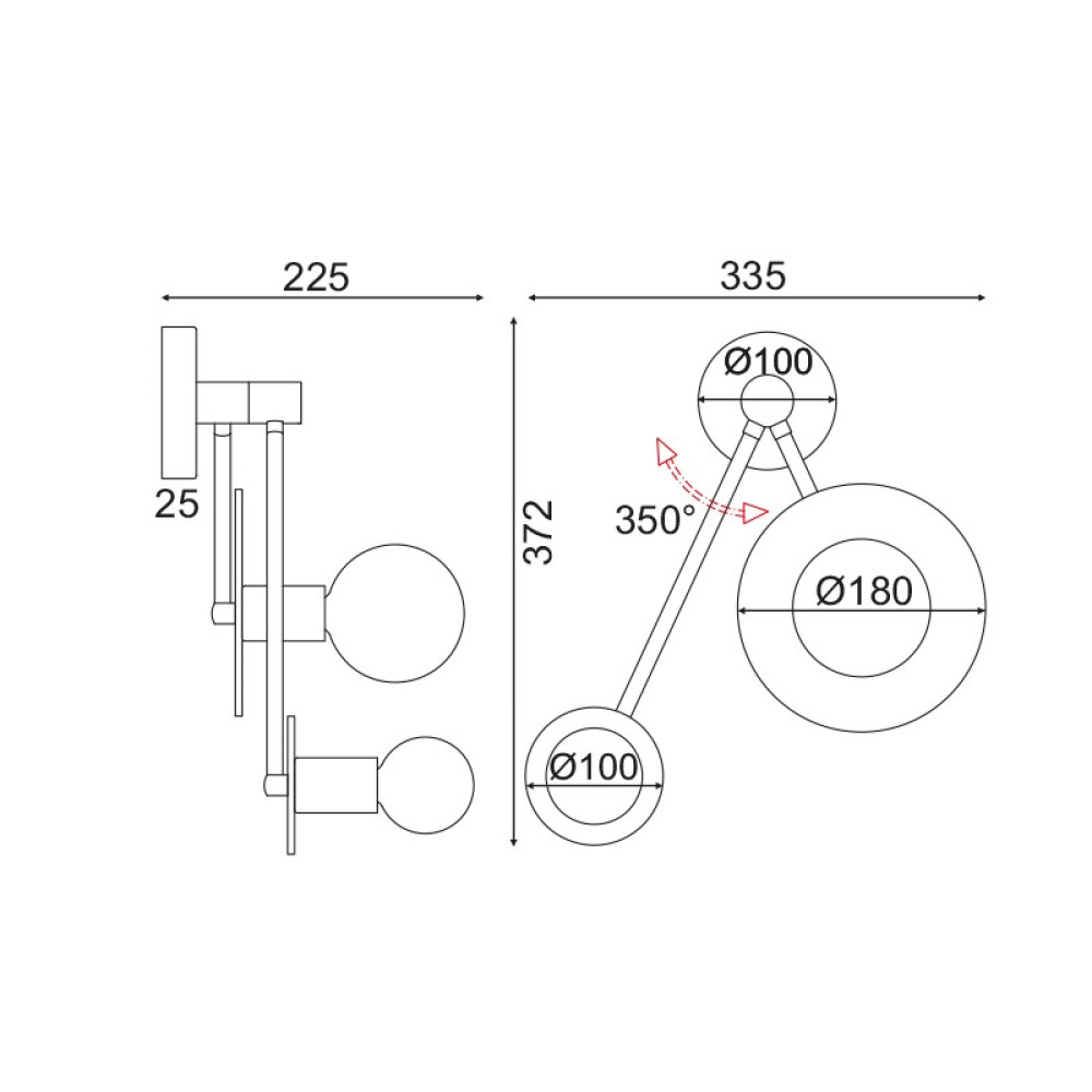 Φωτιστικό Τοίχου Δίφωτο CLOCK OD742W74WM