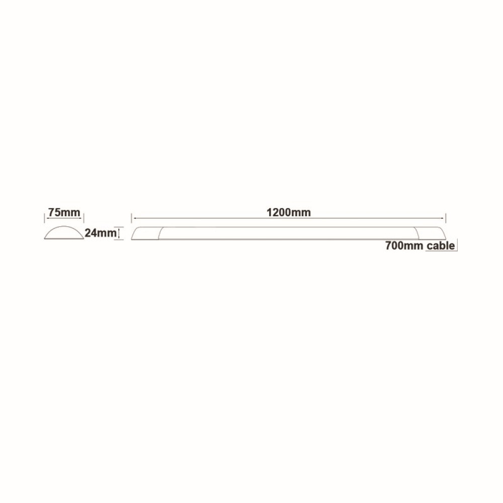 LED LINEAR LUMINAIRE 37W 3500LM 4000K 120° 230V AC IP40 Ra>80 30.000HRS 1200mm  -RIMO3740