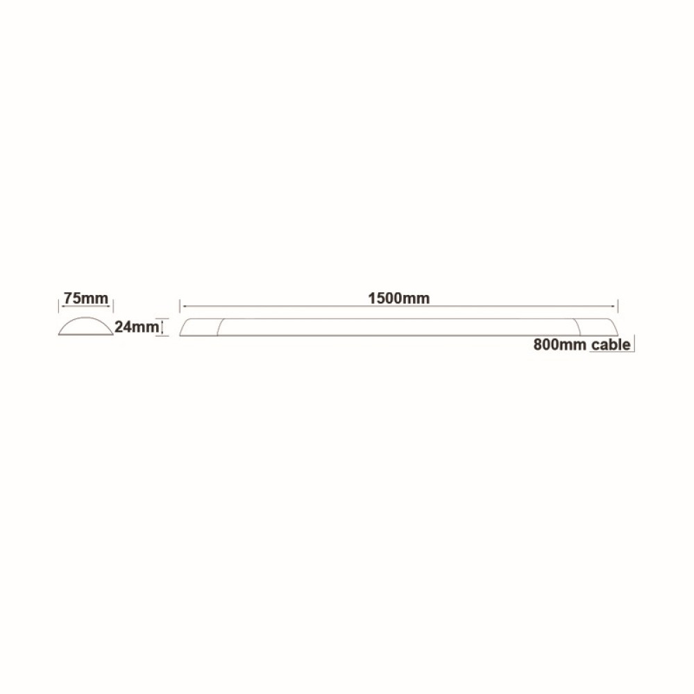 LED LINEAR LUMINAIRE 43W 4200LM 6000K 120° 230V AC IP40 Ra>80 30.000HRS 1500mm  -RIMO4360