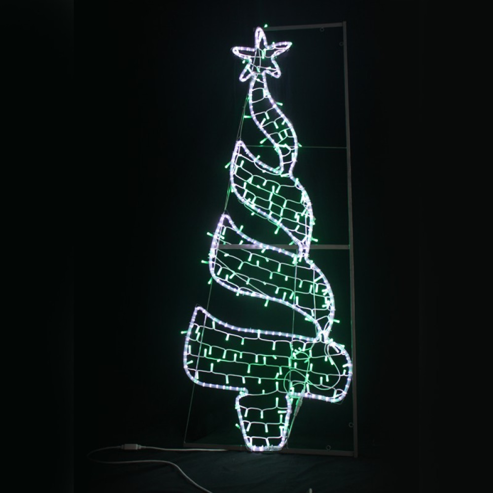 CHRISTMAS TREE,270&200LED ΕΠΙΣT ΣΧΕΔ 7.5mΜΟΝΟΚ ΦΩΤ+ΛΑΜ ΣΕΙΡ,CW+ΠΡΑΣ ΣΤΑΘ,IP65,750x200CM,1.5m ΤΡ  -X082702219N