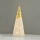 ^ CHAMPAGNE GOLD & WHITE SEQUIN CONE TREE 20 WW LED ΛΑΜΠ. ΜΠΑΤ. 3ΧΑΑ,IP20 Φ18.5Χ50CM  -X1120118