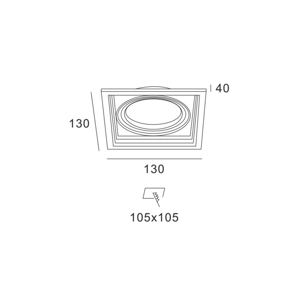 BLACK COLOR SPOT 1xGU10 130x130  -XMGU1B