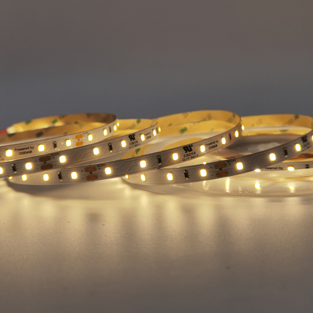 LED SMD STRIP 24V DC 7.2W/M 3000K 800LM/M IP20 8MM CRI80 OSRAM 2835 60LEDS/M 3SDCM 5M REEL 5YRS   -24728030