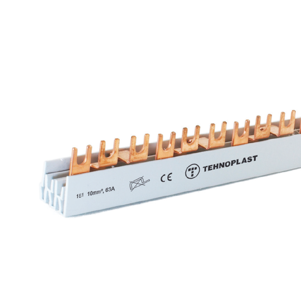 1000mm BUSBAR 63A 1 PHASE FORK SERIE  INSULATE  -282160