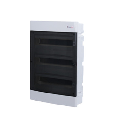 FLUSH MOUNTING 36 MODULES 3 ROWS TRANSPARENT  DOOR  -282U36C