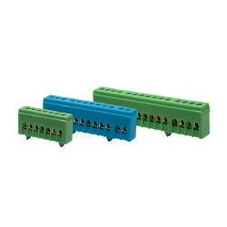 7 HOLES GREEN GROUND TERMINAL FOR DIN RAIL   -282P7