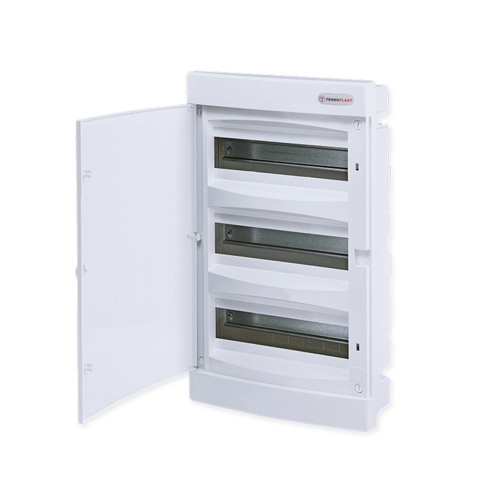 FLUSH MOUNTING 36 MODULES 3 ROWS WHITE DOOR  -282U36CW