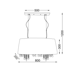 Κρεμαστό Φωτιστικό 2P800BK