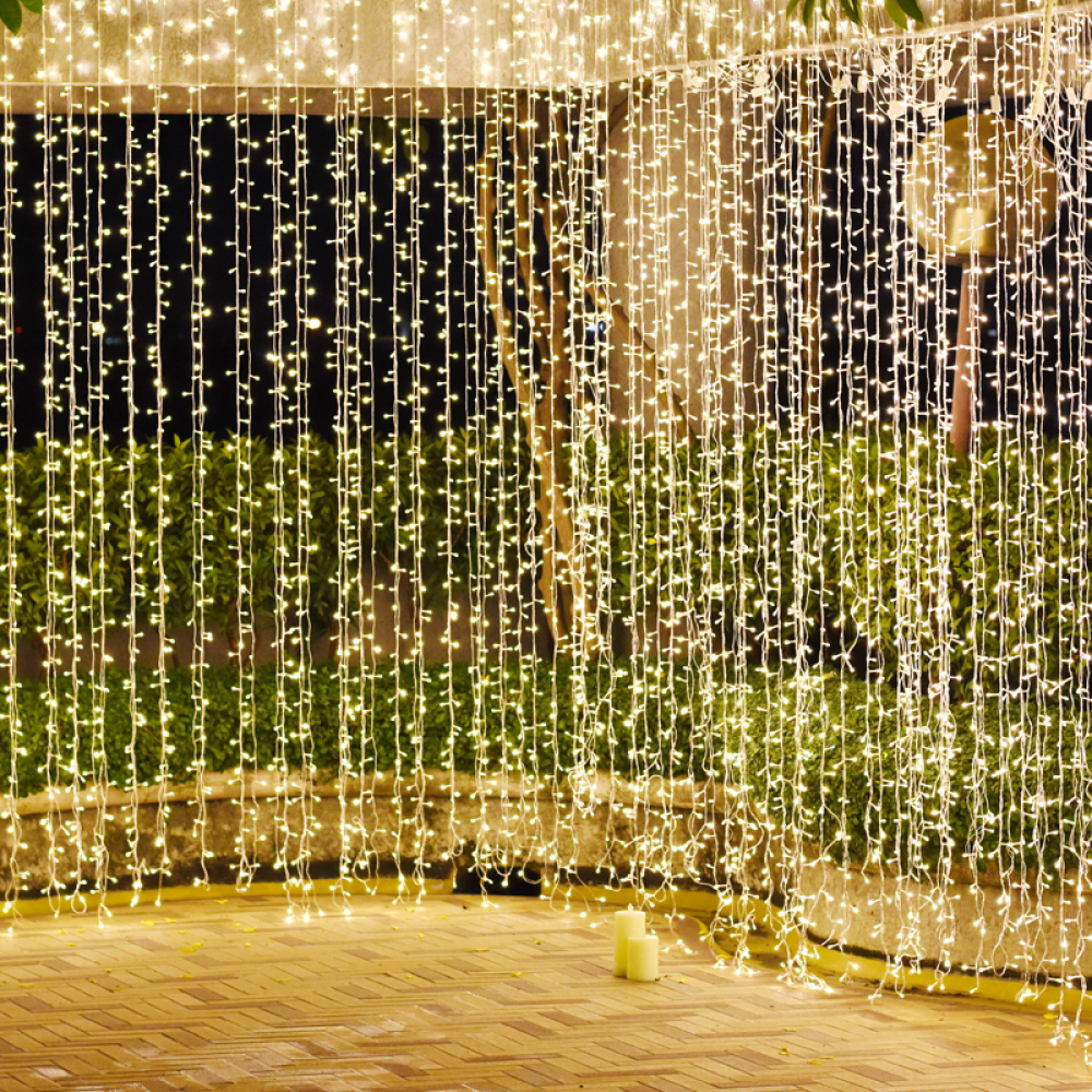 360LED ΚΟΥΡΤΙΝΑ ΛΑΜΠ 20 ΣΕΙΡΕΣ x 18 ΛΑΜΠ ΘΕΡΜΟ ΛΕΥΚΟ ΑΝΤΑΠΤ 31VDC&ΕΠΕΚΤ MAX 2ΣΕΤ IP44 200x200cm ΔΙ  -X08360121