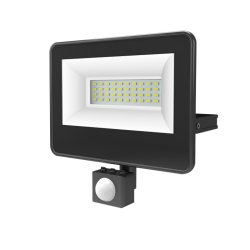 BLACK SENSOR LED SMD FLOOD LUMINAIRE IP66 30W 4000K 3100Lm 230V AC RA80  -V3040S