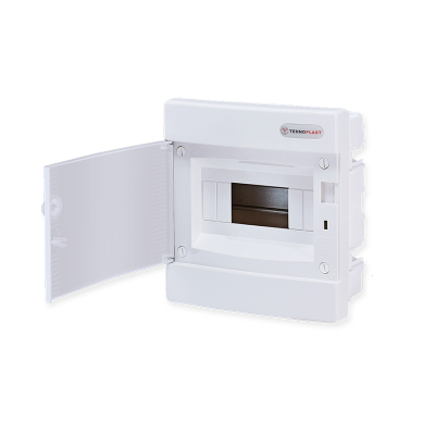 FLUSH MOUNTING 8 MODULES 1 ROW WHITE DOOR  -282U8CW