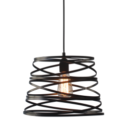 Φωτιστικό Οροφής Σπιράλ Μαύρο Μονόφωτο JAZZ KS153840PB