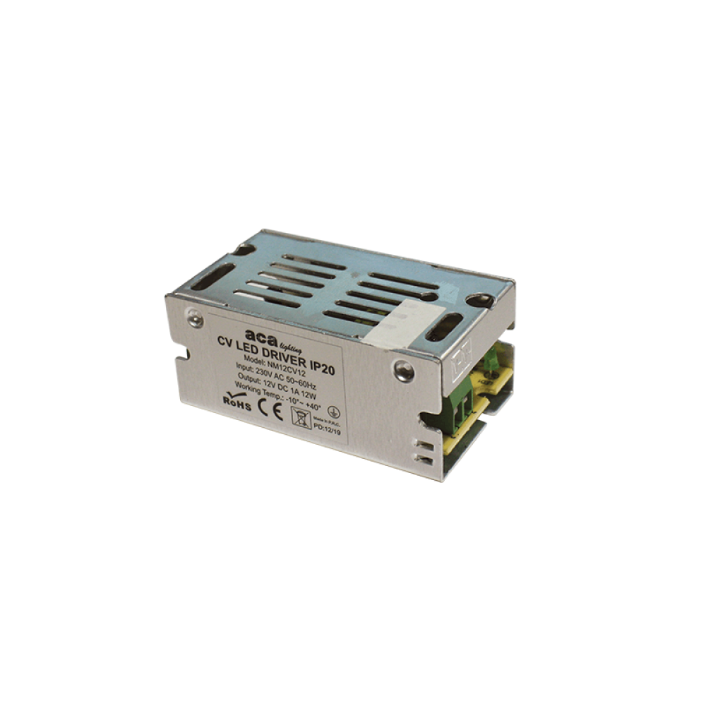 METAL CV LED DRIVER 12W 230V AC-12V DC 1A IP20 WITH TERMINAL  -NM12CV12