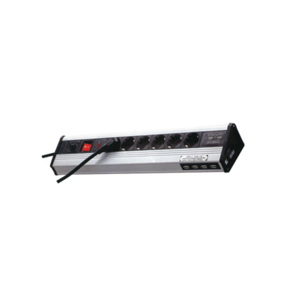 ΠΟΛΥΜΠΡΙΖΟ 6 ΘΕΣΕΩΝ ΑΛΟΥΜΙΝΙΟ+ΠΡΟΣΤΑΣΙΑ+DATA+USB  -ZLG06MKGDCH