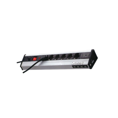 ΠΟΛΥΜΠΡΙΖΟ 6 ΘΕΣΕΩΝ ΑΛΟΥΜΙΝΙΟ+ΠΡΟΣΤΑΣΙΑ+DATA+USB  -ZLG06MKGDCH
