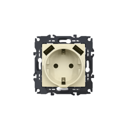 PRIME ΠΡΙΖΑ ΣΟΥΚΟ ΑΣΦΑΛΕΙΑΣ 1x2P+E 16A 250VAC & 2 USB 5VDC 3.1A IP20 ΙΒΟΥΑΡ  -1000116302