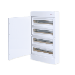 SURFACE MOUNTING ENCLOSURE 72 MODULES WHITE DOORS 4 ROWS  -282N4X18CW