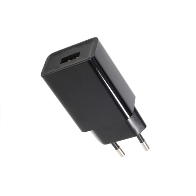 USB ADAPTOR BLACK 230VAC (0.45A) / 5VDC (1A)  -USBPLUG