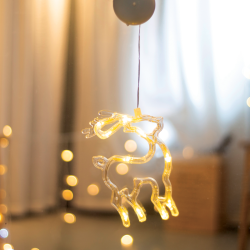 "WINDOW PLASTIC DEER" 10 LED ΛΑΜΠΑΚΙΑ  WW ΜΠΑΤ. (3ΧΑΑΑ) IP20 13X19CM  -X04151109