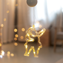 "WINDOW PLASTIC SANTA" 10 LED ΛΑΜΠΑΚΙΑ  WW ΜΠΑΤ. (3ΧΑΑΑ) IP20 13X20.5CM  -X04151105