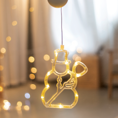 "WINDOW PLASTIC SNOWMAN" 10 LED ΛΑΜΠΑΚΙΑ WW ΜΠΑΤ. (3ΧΑΑΑ) IP20 13X20.5CM  -X04151104