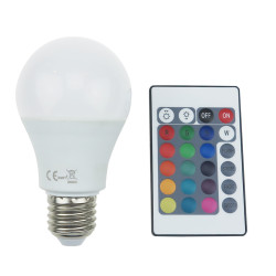 LED SMD E27 A60 8W IR RGB+3.000K 230V AC 650LM RA80 30000H 270°   -A608RGBWN