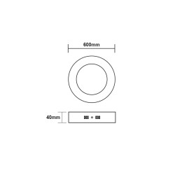 LED SLIM PANEL WHITE ROUND CEIL. 48W 3000K 3760Lm Φ600 230V Ra80  -ARCA4830RW