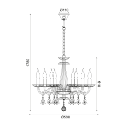 Φωτιστικό Οροφής Πολύφωτο LOMPELIA BLK80388PCC