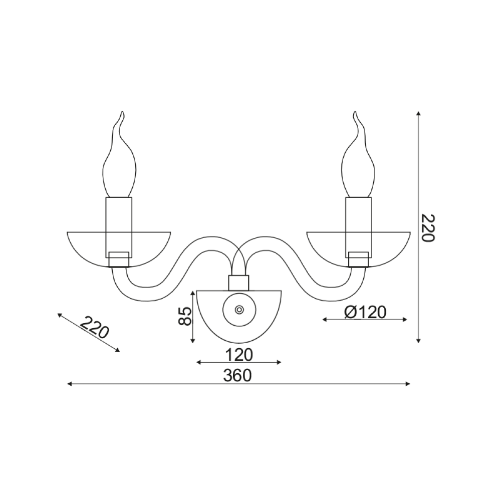 Απλίκα Τοίχου LUNARIA BLK82182WWC