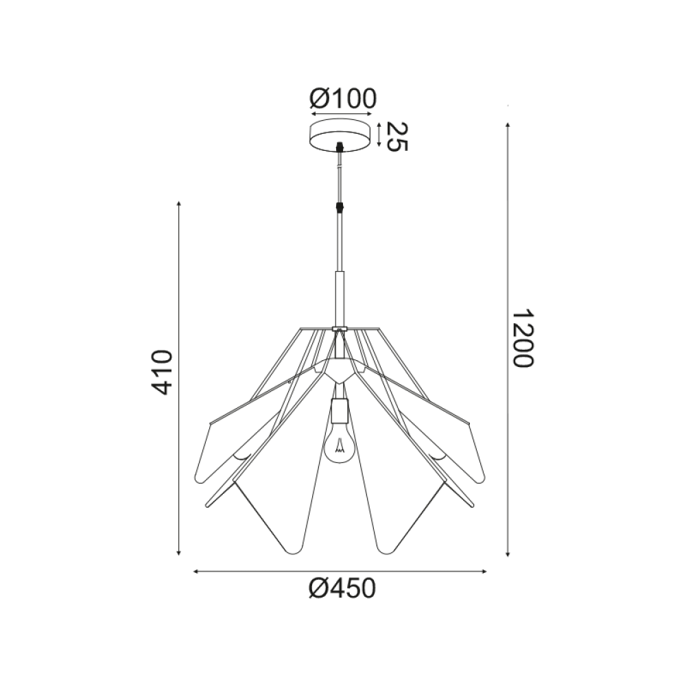 Κρεμαστό Φωτιστικό NETTO ORIGAMI EF39P145WH