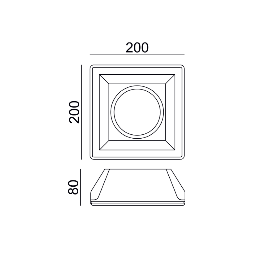 Τετράγωνο Γύψινο Χωνευτό Σποτ Luminaire Abby AR111 GU10 G90161C