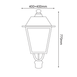ΦΑΝΑΡΙ 4 ΠΛΕΥΡΩΝ RAL7016M ΚΟΛΩΝΑΣ Φ76 40Χ40Χ77CM  -HI1020