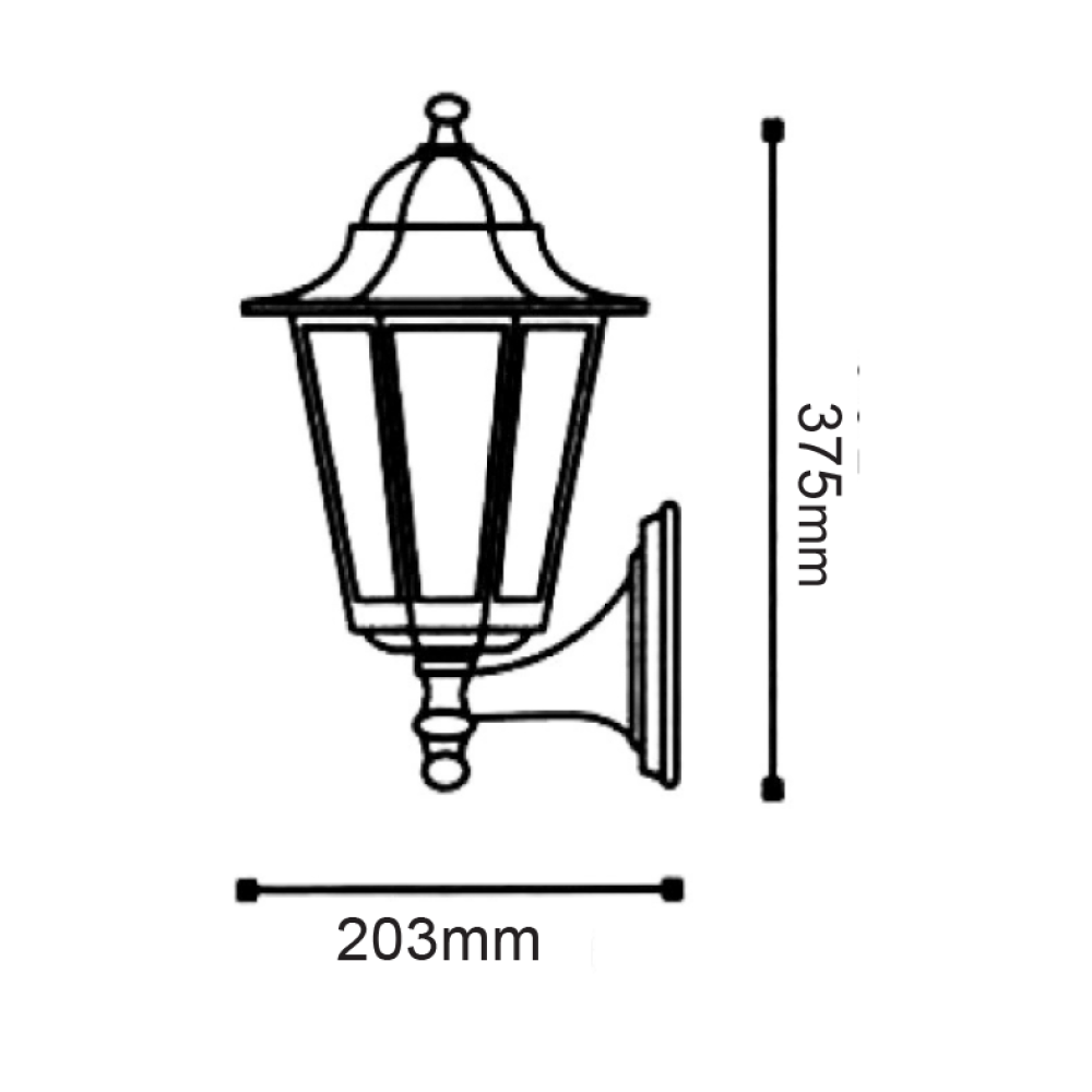 ΦΑΝΑΡΙ ΤΟΙΧΟΥ ΧΡΥΣΟ ΜΑΥΡΟ ΙΡ44 Ε27 60W ΠΑΝΩ  -HI6171GB
