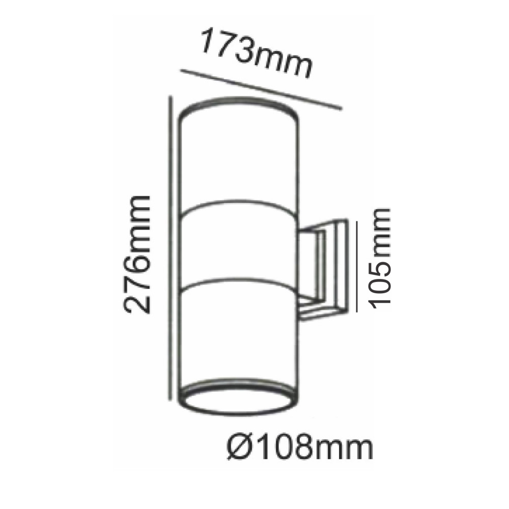 Φωτιστικό Σποτ Τοίχου Διπλής Δέσμης Εξωτερικού Χώρου Σκουριά HI7001R