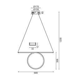 Κρεμαστό Φωτιστικό LED NETTO ZERO HM98LEDP64BR