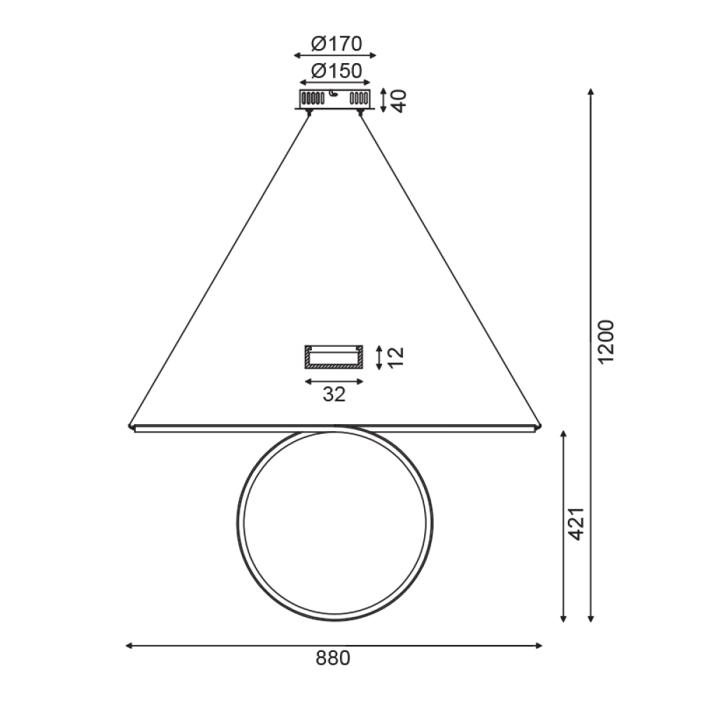 Κρεμαστό Φωτιστικό LED NETTO ZERO HM98LEDP88BR