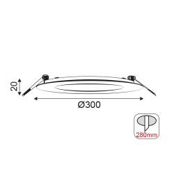 NETTO ROUND W REC. LED SLIM PANEL 26W 3000K 1830Lm 230V Φ300 Ra80  -MARA2630RW