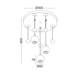 Κρεμαστό Παιδικό Φωτιστικό BUBBLES MD90523
