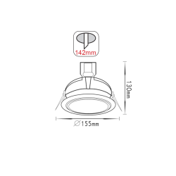 # ΣΠΟΤ G8,5 ΛΕΥΚΟ Φ155  -ME1080TCW