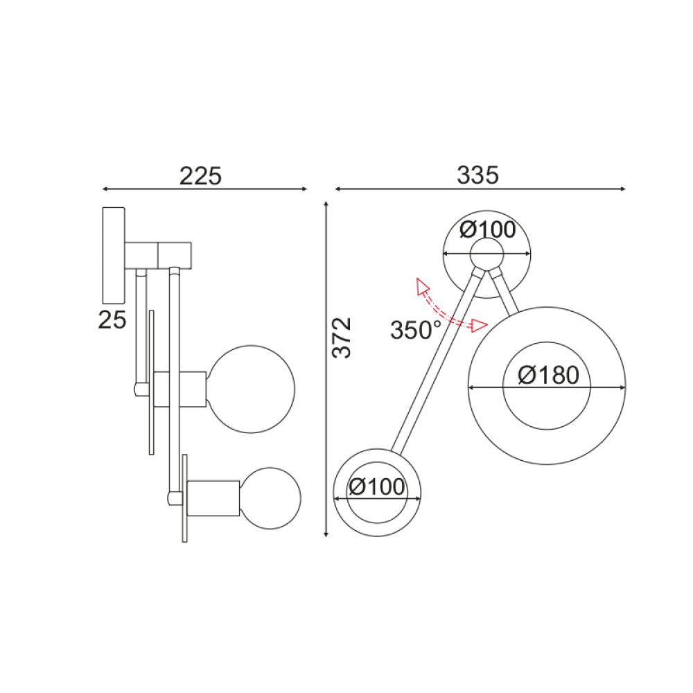 Φωτιστικό Τοίχου Δίφωτο CLOCK OD742W74WM