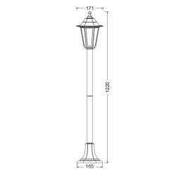6S PLASTIC FLOOR GARDEN RUST LUMINAIRE 100CM E27 IP44  -PLGQ5R