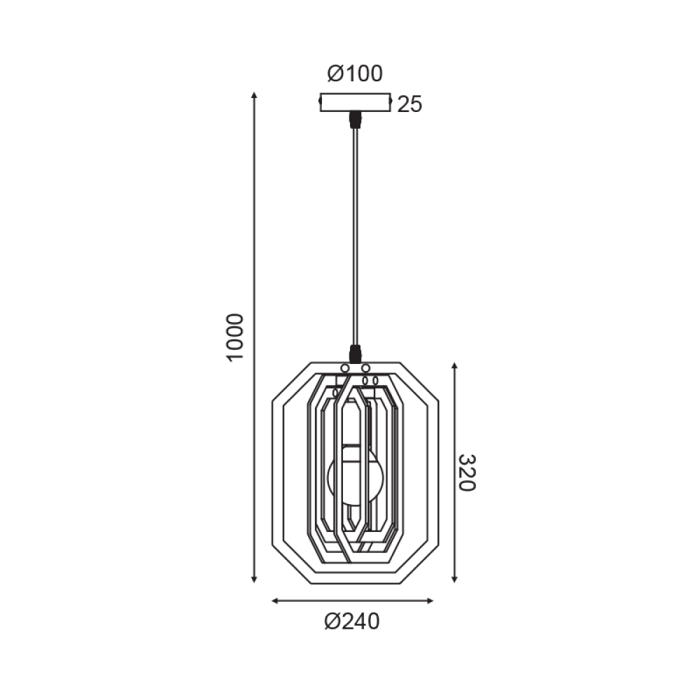 Κρεμαστό Φωτιστικό TRITON ZM391P24WDL